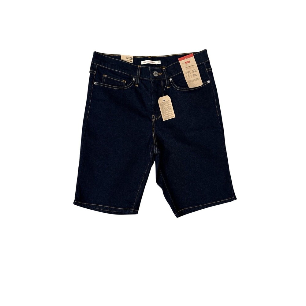Levis Womens Classic Bermuda Shorts Size 8/W29 Dark Blue Mid Rise Stretch Fabric